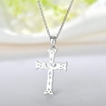thumbnail image 6 of JO WISDOM Women Cross Necklace,925 Sterling Silver Claddagh Cross Crucifix Pendant Necklace with 4x4mm Cubic Zirconia,Jewelry for Women, 6 of 9