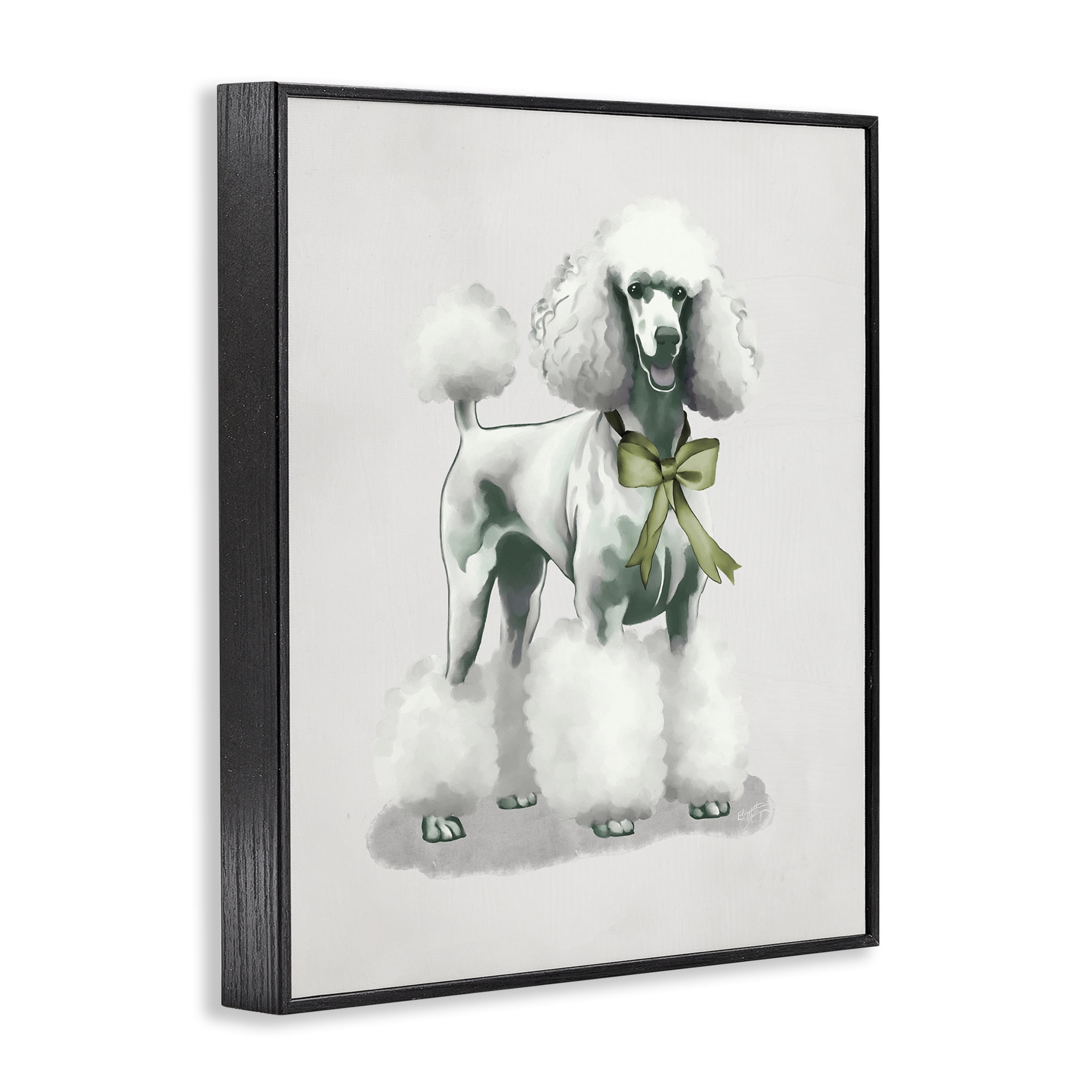 Stupell Industries Graceful Poodle & Ribbon Black Framed Giclee Art, design by Elizabeth Medley