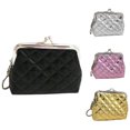 thumbnail image 2 of Trayknick Fashion Women Coin Purse Solid Color Faux Leather Mini Money Bag Key Ring Wallet Black, 2 of 13