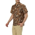 thumbnail image 4 of INSPIRE CHIC Men's Animal Print Short Sleeves Casual Summer Printed Shirts XL Tiger Print, 4 of 6