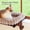 Dark Stained Wood w/ Brown Bed, variant on SnugCloud Cat Window Perch - Orthopedic Cat Hammock for Window Sill Window Seat for Pets