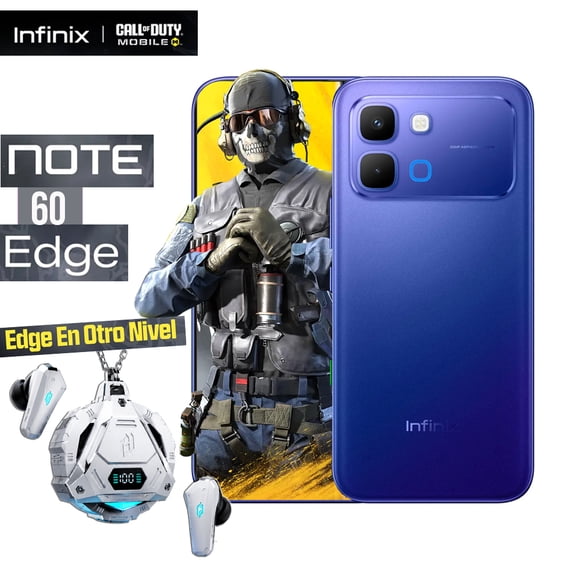 Celular Infinix Note 60 Edge Azul 256GB 8GB RAM +Audífonos Gamer