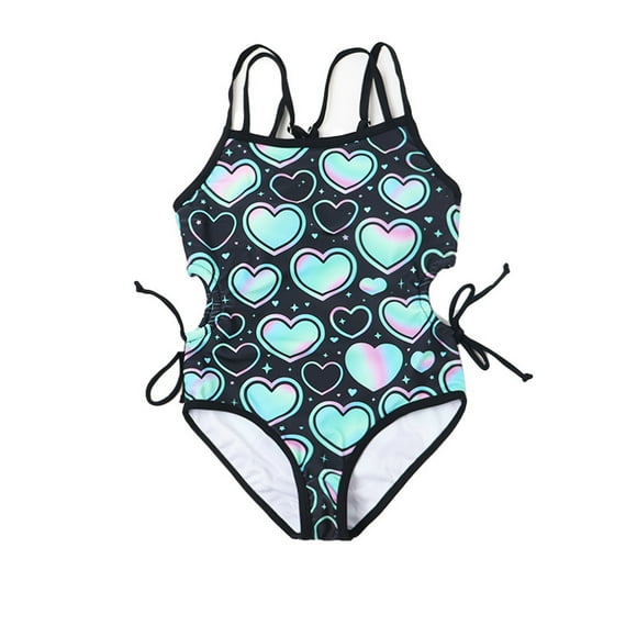 Luvoko Child Infant Toddler Bathing Suit Swimwear,Bathing Suits For 12 Year Old Girls Swim Suits For Kids Girls 10-12 Neon Swimsuit Girls One Piece Swimsuit Girls Athletic Girls(Black,5-6 Years)