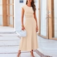 thumbnail image 4 of FJUCHAI Women's 2 Piece Summer Outfits Dressy Casual Knit Short Sleeve Top+ High Waist Skirt Set S-XL, 4 of 7
