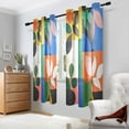 thumbnail image 2 of Yayeee Window Curtains Set of 2 for Living Room Light Filtering 63"x42", Abstract Plants, 2 of 7