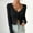Black, variant on Simua Women's Long Sleeve Open Front Cropped Cardigan Sweater Button Down Shirt 2024 Fall Tops