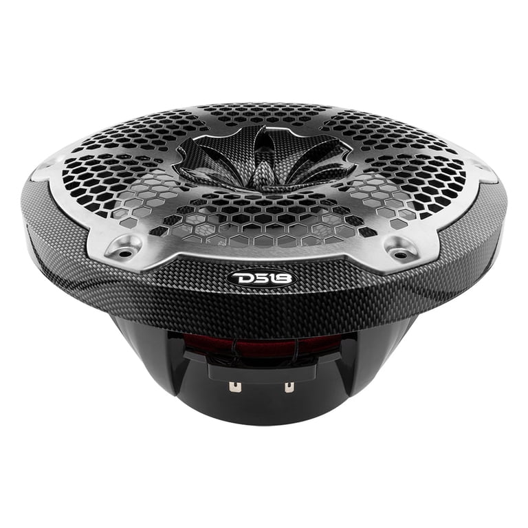 DS18 8" 2-Way Car Coaxial Speakers With RGB Lights - 375W RMS, Water Resistant, Marine Grade, Pair