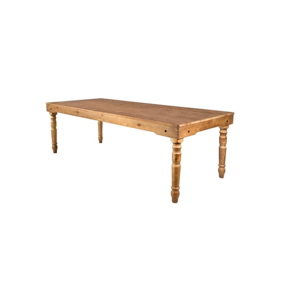 96" x 40" (8 Foot) Chestnut Rectangle Fluted Leg Wood Farm Table by Chivari