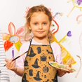 thumbnail image 3 of Witch Hat Halloween Pattern Kids Aprons for Girls and Boys,Adjustable Neck Strap Toddler Aprons for Kids Cooking Baking, 3 of 7