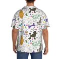 thumbnail image 3 of Uemuo Colorful Poodle Dog Pattern Cotton Linen Short Sleeve Shirts,Casual Lightweight Button Down Shirts,Vacation Beach Summer Tops-X-Large, 3 of 7