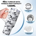 thumbnail image 3 of 40zo Ice Bar Cup With Handle Double Insulation Large Capacity Rust Prevention For Daily Travel And Other Scenes Vector Camouflage Pattern Gray_3, 3 of 8