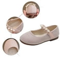 thumbnail image 5 of Rovga Girls Shoes Fashion New Pattern Solid Color Pearl Decoration Cute Fashionable Flat Sandals Bottom Lightweight Shoes Comfortable Kid Daiy Feetwear Silver 5-5.5 Years, 5 of 9