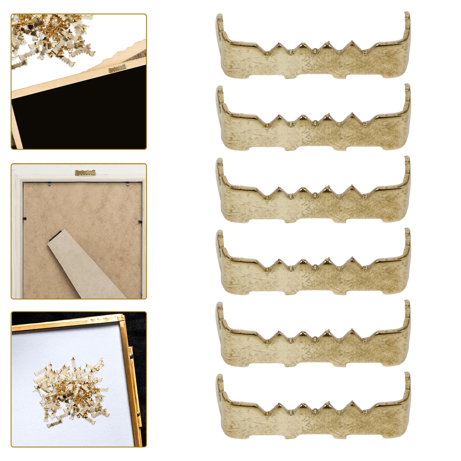 WRISTBIQUE Durable Metal Hangers for Picture Frames, Golden, Easy to Use and