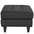 thumbnail image 3 of Modern Contemporary Leather Ottoman, Black Leather, 3 of 4