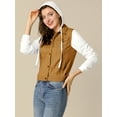 thumbnail image 3 of Día de San Patricio Chaqueta Vaquera Con Capucha Y Cordones En Capas Para Mujer Con Bolsillos Tan S, 3 of 6