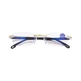 thumbnail image 1 of SharkTRUE Men Anti Blue Light Blocking Rimless Reading Glasses Readers Hinge Spring, 1 of 8