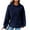 Navy, variant on S LUKKC LUKKC Hoodies Sweatshirt for Women Casual Long Sleeve Round Neck Drawstring Waffle Pullover Tops Blouse Loose Hooded Sweatshirt with Pocket Fall Fashion Outfits 2025