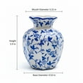 thumbnail image 4 of Blue and White Ceramic Vase Small Flower Vase for Home Decor 5.9 in NOVATRAX, 4 of 10