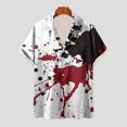 thumbnail image 4 of Blusa y camisa de manga corta con cuello vuelto para hombre, blusa informal de moda con botones y manga corta para hombre, 4 of 5