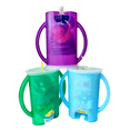 thumbnail image 2 of Squeeze Proof Flipping Holder DELUXE with lid 2-Pack for Food Pouches & Juice Boxes (Blue x 2) - Multipurpose Design with Cover - Prevent Messes & Support Self-Feeding - Handles, 2 of 8