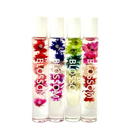 Raspberry Strawberry Lip Gloss Blossom Lipgloss Bundle, 6 pk- Grape, Strawberry, Raspberry, Cherry, Juicy Peach, Watermelon ()