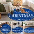 thumbnail image 5 of Round Rugs 8Ft, Blue Merry Christmas Round Area Rug Washable Indoor Throw Carpet, Xmas Winter Snowflake Blue White Large Non Slip Circle Rug for Kids Room RV Home Decor Aesthetic, 5 of 8