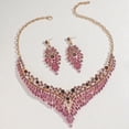 thumbnail image 3 of Sunyuer Wedding Bridal Jewelry Set Crystal Rhinestone Statement Necklace Vintage Collar Necklace Dangle Earrings Set for Women, 3 of 6
