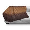 thumbnail image 3 of Checkered Soft Flannel Fleece Blanket, Grid Pattern with Vignette Effect Squares Abstract Mosaic Composition, Cozy Plush for Indoor and Outdoor Use, 50" x 60", Dark Brown and Orange, by Ambesonne, 3 of 6