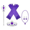 thumbnail image 4 of Accesorios de vestir de princesa, disfraz de princesa elegante para fiesta de Cosplay para niñas y niños, con cetro, corona, tiara, guantes, joyería Morado oscuro Salvador Dali Disfraz de juego de simulación, 4 of 7