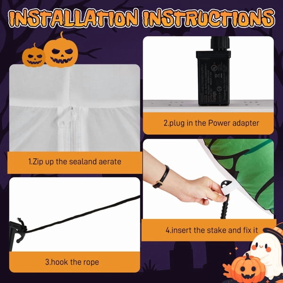 2-Pack 3FT Halloween Inflatable Light-Up Eyeballs, Weather-Resistant Polyester, Quick Inflation for Yard/Porch/Party