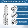 thumbnail image 4 of Uxcell 2pcs 3/8" a 1/4" Adaptador de conector de tubería reductora de barbilla de manguera de acero inoxidable 304 para conexiones de tubería de agua, aceite, combustible y gas, 4 of 7