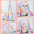 thumbnail image 5 of Jouets Interactifs de Baguette Arc-en-Ciel de Chat, Corde Interactive de Baguette de Teaser de Chat, Charmeur Coloré de Ruban pour des Chatons - 2 PCS, 5 of 5