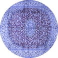 thumbnail image 1 of Ahgly Company Machine Washable Indoor Round Oriental Blue Traditional Area Rugs, 6' Round, 1 of 4