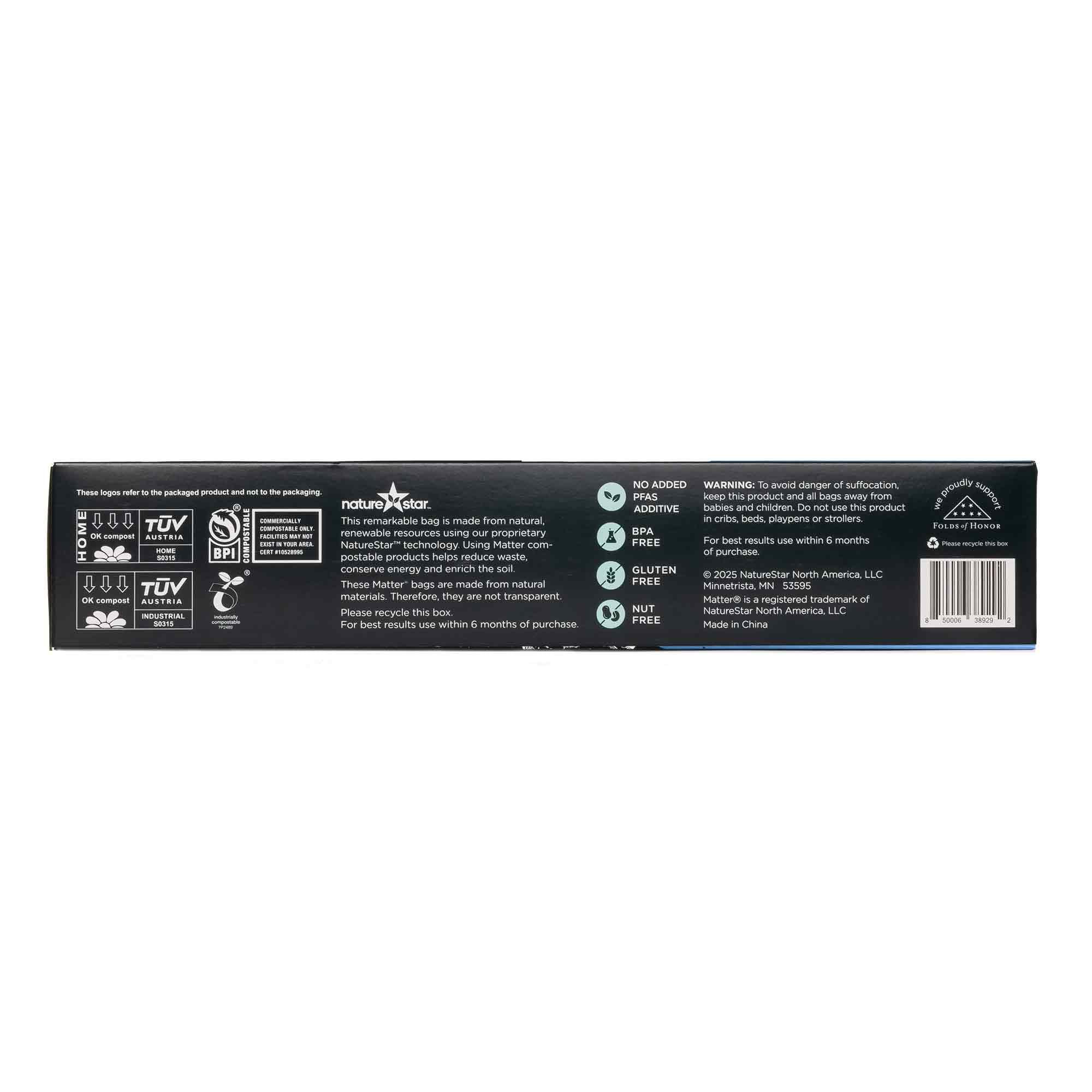 Matter Compostable Gallon Freezer Food Storage Bags, 15 Count