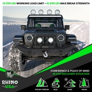 Rhino USA Heavy Duty 3/4 D Ring Shackle with 7/8 Pin - 41,850lb Break Strength - Black 2 Pack