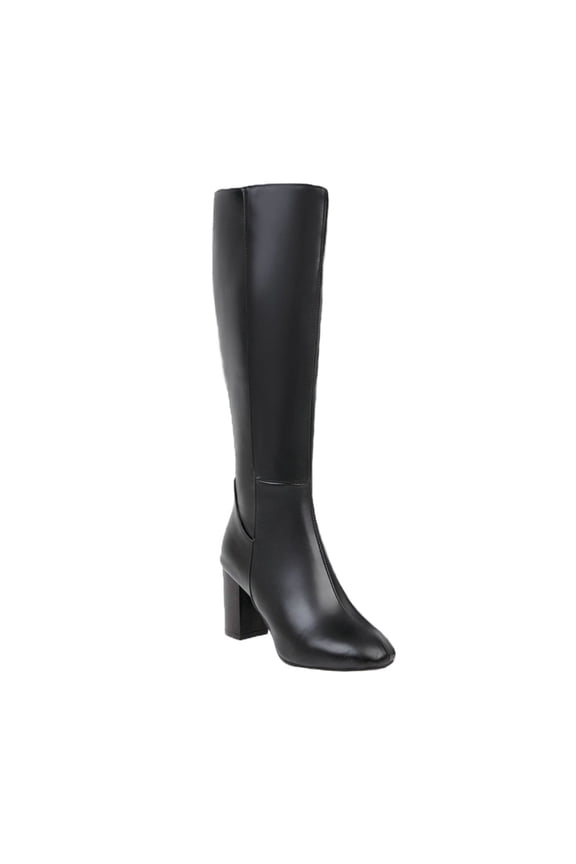 Knee High Boots for Women Gogo Boots 70s Boots,Leather Pointed Toe Chunky Knee High Platform Dress Boots, Fashion Long Chunky Tall Gogo Boots for Fall