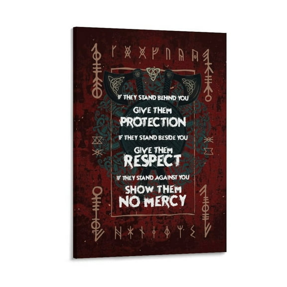 Norse Mythology Viking Poster Warriors Code Gifts Canvas Painting Poster Wall Art Decorative Picture Prints Modern Decor 08x12inch(20x30cm)