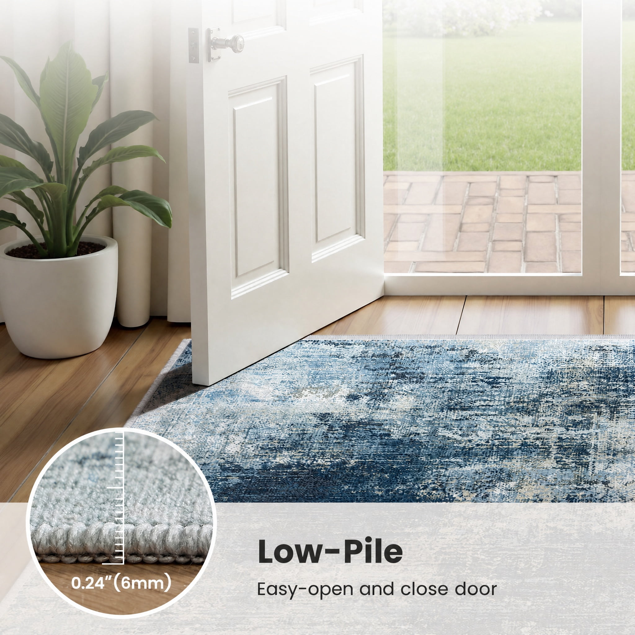 CHITOOMA 5'x7' Area Rugs for Living Room, Machine Washable Abstract Distressed Rugs Indoor Neutral Carpet Rugs for Bedroom Dining Room Office with Non-Slip Backing, Stain Resistant Non-Shed