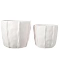 thumbnail image 1 of Benzara BM263169 Planter with Ceramic Body & Wave Design, White - Set of 2, 1 of 1