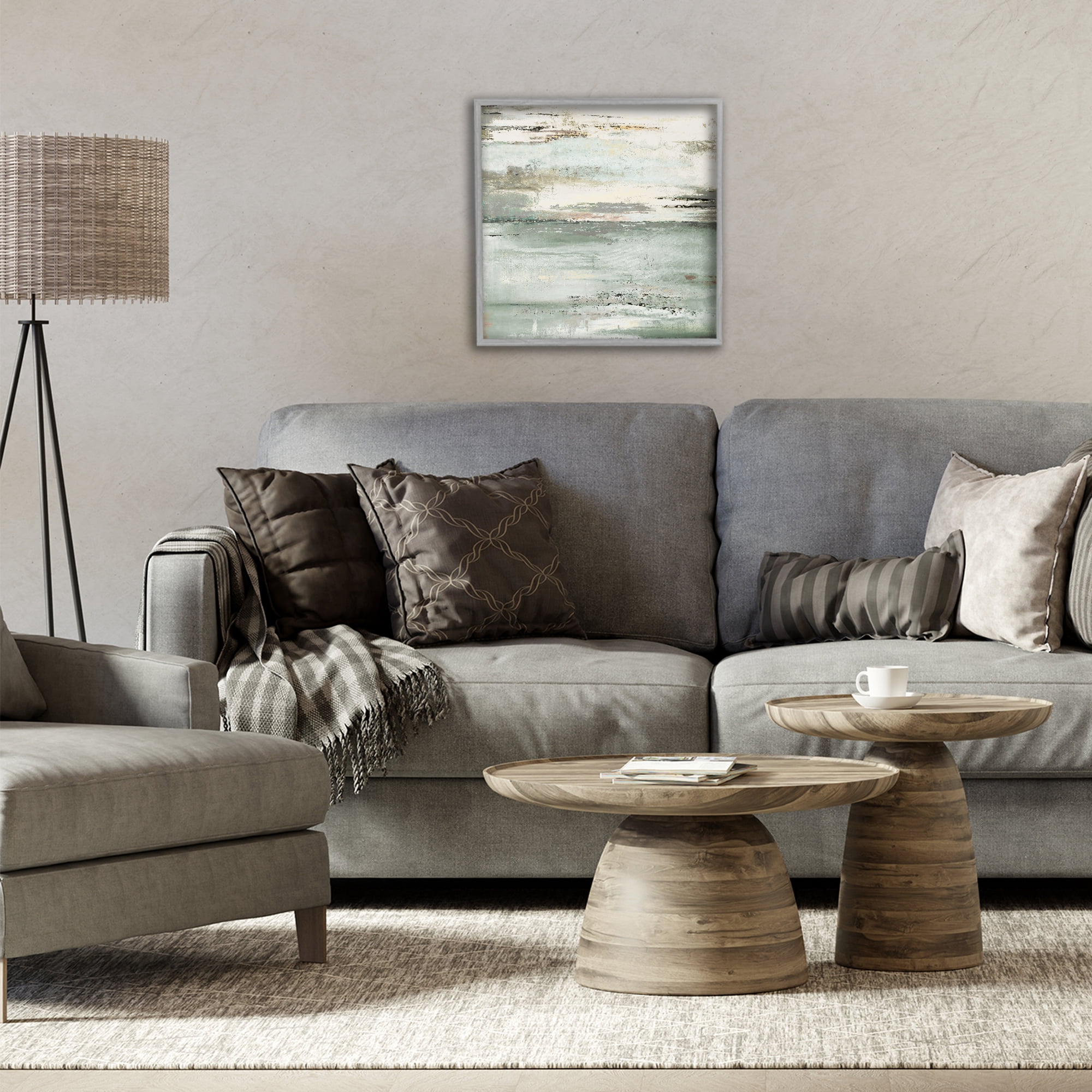 Stupell Industries The Seafoam Ones Abstract Gray Framed Giclee Art, design by Patricia Pinto