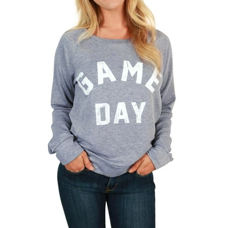 Round Neck Women Sweatshirt - Nlife Women Long Sleeve Round Neck Letter Print Sweatshirt
