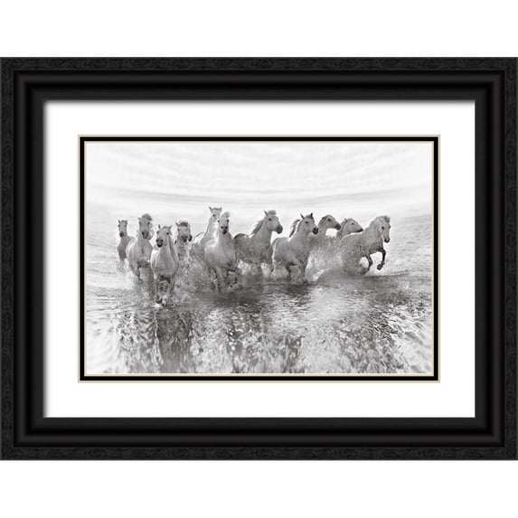 Golubenko, Roman 32x23 Black Ornate Wood Framed with Double Matting Museum Art Print Titled - Illusion of power 13 horse power though
