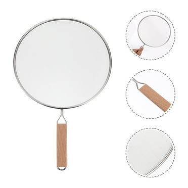FONDOTIN Round Stainless Steel Frying Cover Splatter Screen Silver 1Pack 14.2X8.3X0.2In