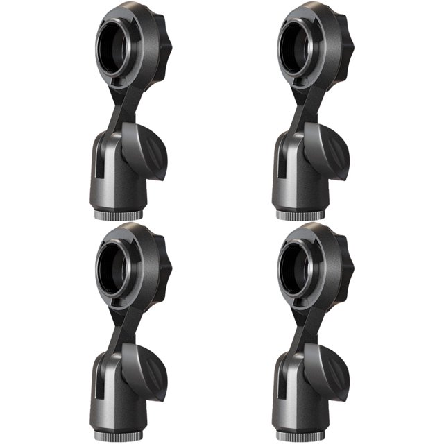 OFFIGAM 4Ud Clip Para Micrófono De Mano Con Rotación Circular Y Compacto Color Negro