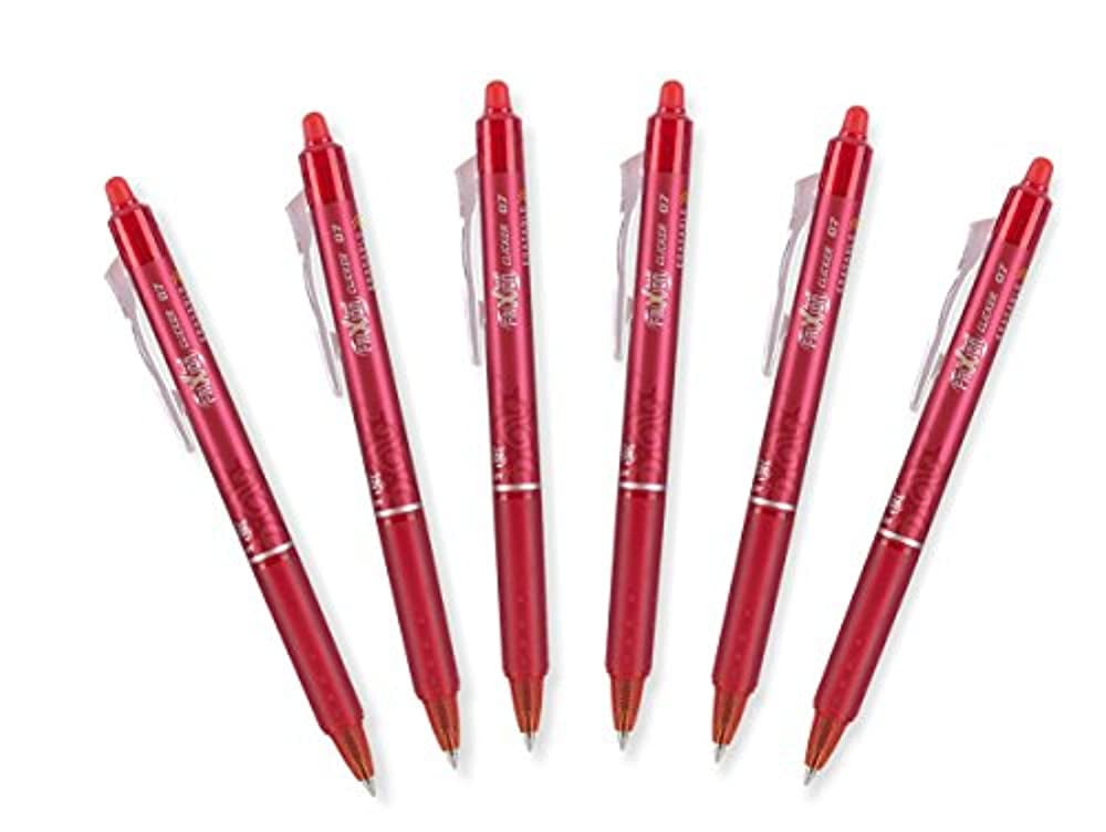 PILOT FriXion Ball 0 7mm Erasable Gel Pens Fine Point Red Ink Pack Of 6