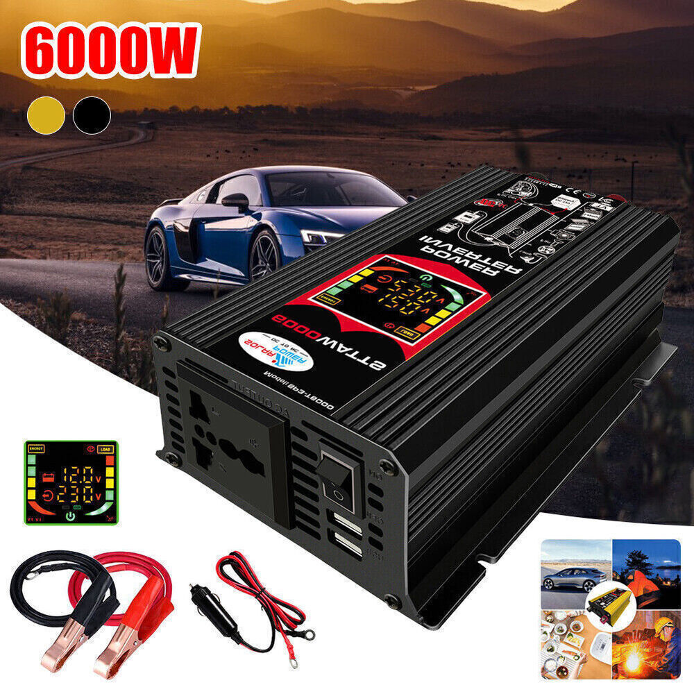 ligaofeng 12V 6000-W Surge Power Inverter with Dual USB Ports, MCU LCD Display
