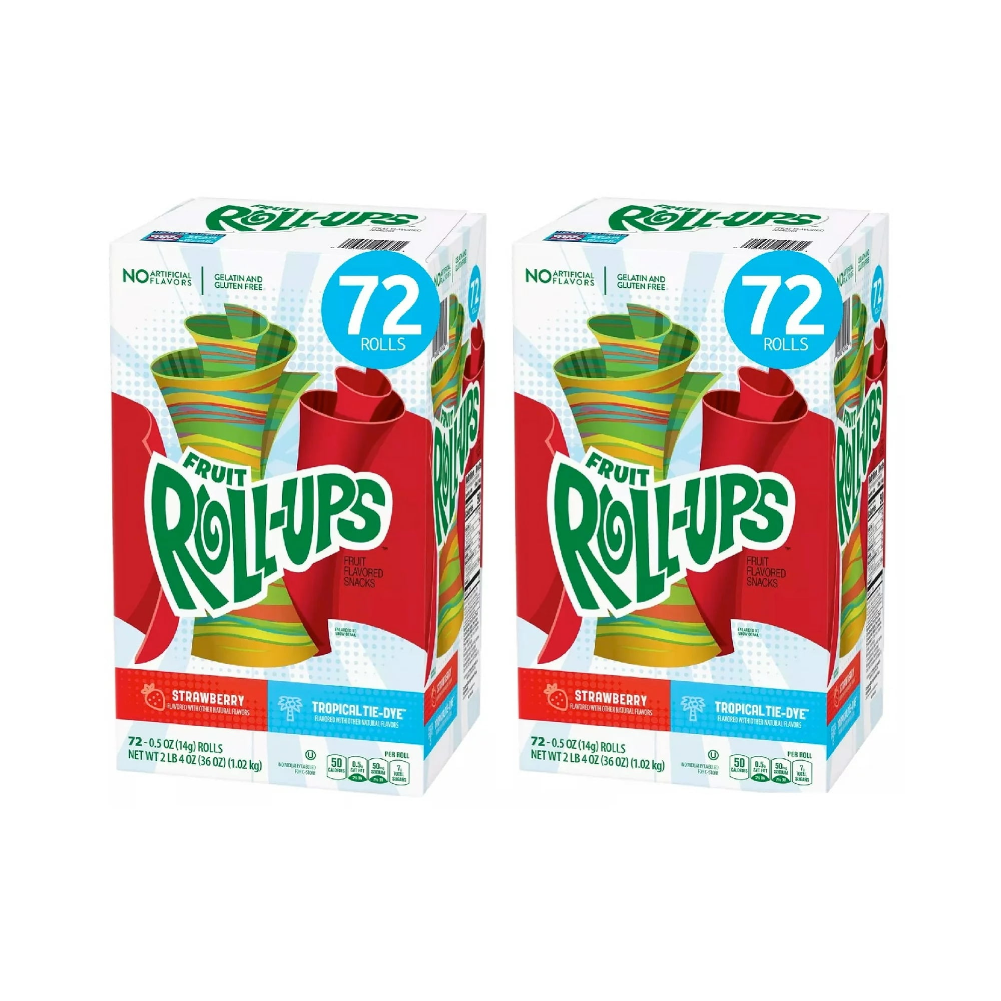 2 Pack Fruit RollUps Fruit Snacks Variety Pack (0.5 oz., 72 pk