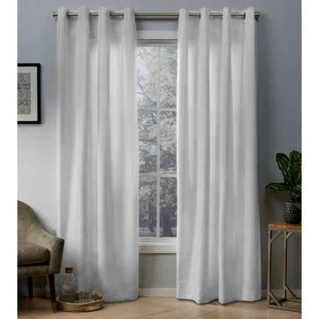 Exclusive Home Curtains 2 Pack Whitby Metallic Slub Yarn Textured Silk Look Grommet Top Curtain Panels