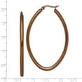 thumbnail image 3 of Auriga Fine Jewelry Stainless Steel Polished Brown IP-plated 55mm Diameter 3mm Oval Hoop Earrings, 3 of 5