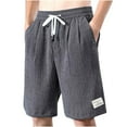 thumbnail image 2 of Dxzfnsa Men's Casual Classic Shorts Men Loose Athletic Cotton Shorts Drawstring Solid Color Half Shorts with Pockets, 2 of 3